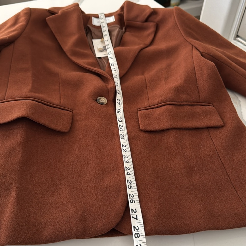 Rihoas The Solid Collared Single Button Blazer Br… - image 7